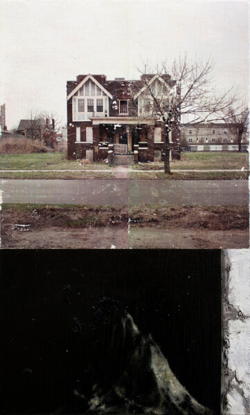 Painting titled "Forgotten house" by Carlos Asensio, Original Artwork, Oil Mounted on Wood Panel