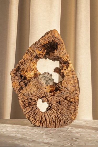 Oak sculpture with the mineral Sculpture 雕塑 标题为“Oak sculpture with…” 由Jozef Sedmak, 原创艺术品, 木