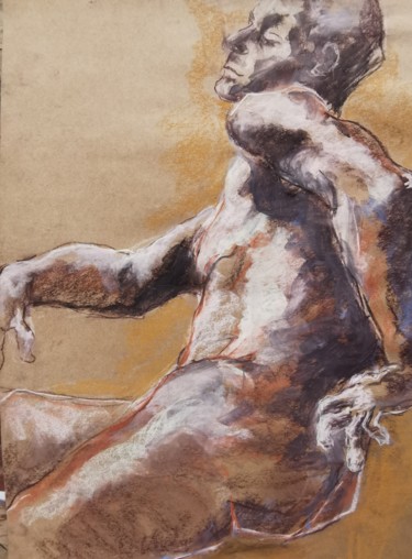 Dessin intitulée "Sans façon - No way" par Marijo Ponce Fest, Œuvre d'art originale, Pastel