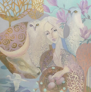 Painting titled "Spring" by Daria Borisova, Original Artwork, Acrylic