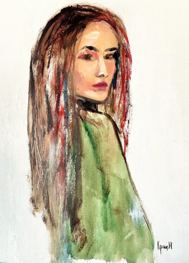 Картина под названием "Stranger" - Anastasiya Krokhmal ( Art Kroha), Подлинное произведение искусства, Масло