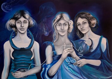 Ζωγραφική με τίτλο "Mythe des Moires" από Virginie Isfaoui, Αυθεντικά έργα τέχνης, Λάδι