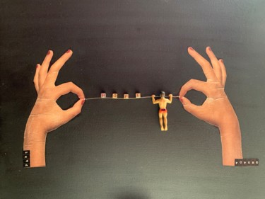 Collages intitulée "Hope" par Wilcox, Œuvre d'art originale, Collages Monté sur Châssis en bois