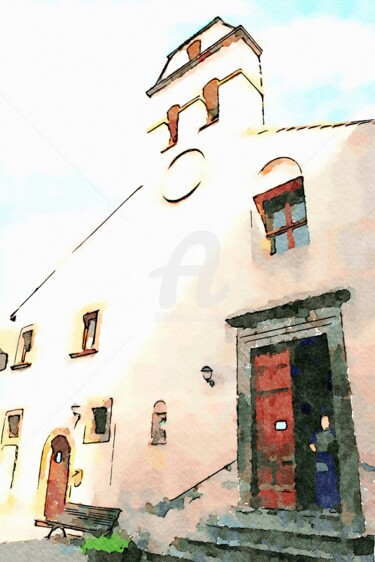 Donna sull'uscio della chiesa