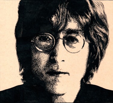 图画 标题为“Sir John Lennon 2” 由Владимир Абаимов, 原创艺术品, 墨
