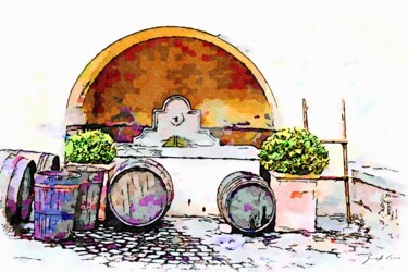 Botti davanti ad una fontana (2)