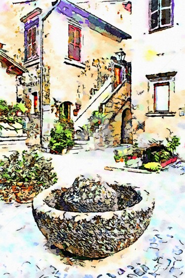 Scorcio con macina di pietra