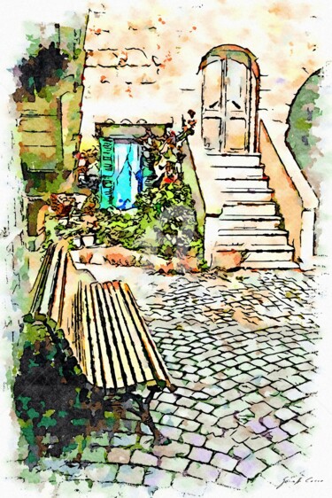 Panchina nel borgo
