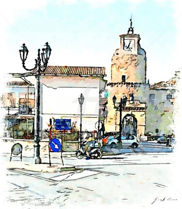 Veduta della torre con orologio