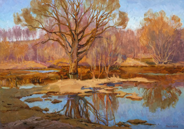 Большая вода Pittura intitolato "Большая вода" da Sergey Panteleev, Opera d'arte originale, Olio Montato su Telaio per barella in legno