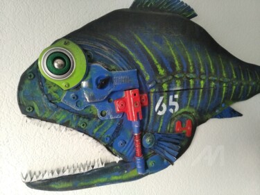 雕塑 标题为“Fish № 65” 由Hakaro, 原创艺术品, 木