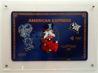 绘画 标题为“AMERICAN ZIVE CARD” 由Umberto Zive, 原创艺术品, 丙烯 安装在有机玻璃上