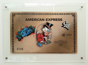 绘画 标题为“AMERICAN ZIVE CARD…” 由Umberto Zive, 原创艺术品, 丙烯 安装在有机玻璃上
