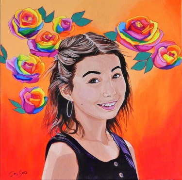 Peinture intitulée "Nina" par Christelle Vaesken, Œuvre d'art originale, Acrylique