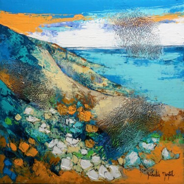 Painting titled "Evasion" by Nathalie Montel, Original Artwork, Acrylic Mounted on Wood Stretcher frame