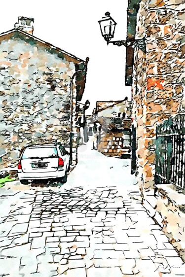 Scorcio del borgo con automobile parcheggiata