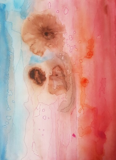 绘画 标题为“L'enfant de l'espace” 由Ghislaine Rimmen-Mohl, 原创艺术品, 墨