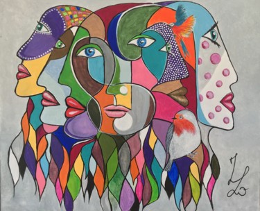 Peinture intitulée "les venitiennes" par Jean Luc Onré, Œuvre d'art originale, Acrylique
