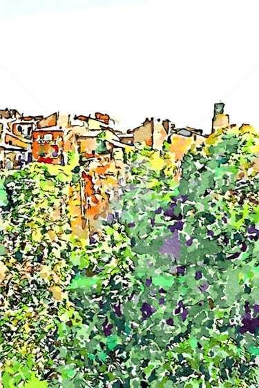 Paesaggio con borgo sulla rupe (2)
