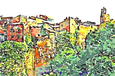 Paesaggio con borgo sulla rupe (4)