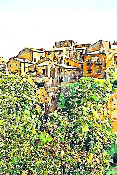 Paesaggio con borgo sulla rupe (5)