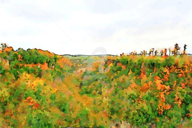 Paesaggio con bosco autunnale
