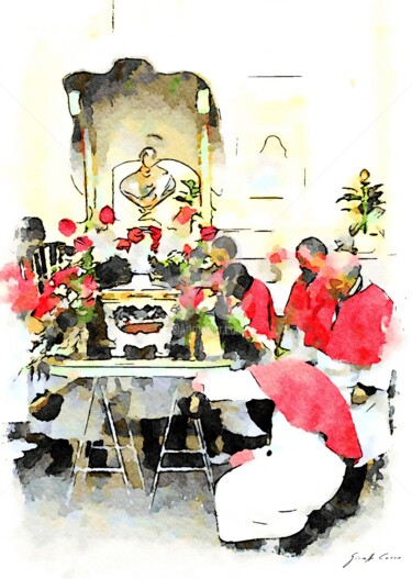 Uomini della confraternita con la santa (2)