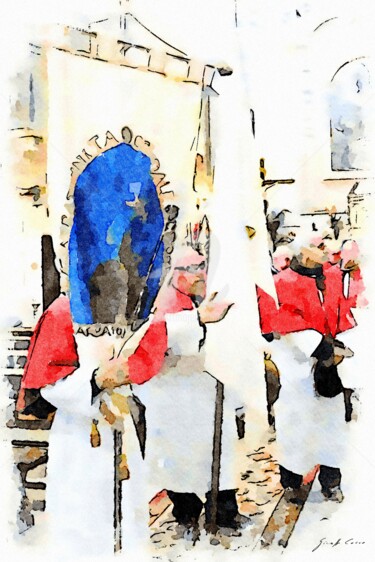 Uomini col gonfalone del santo