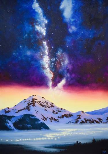「Glowing haze」というタイトルの絵画 Margo Mozharovaによって, オリジナルのアートワーク, オイル