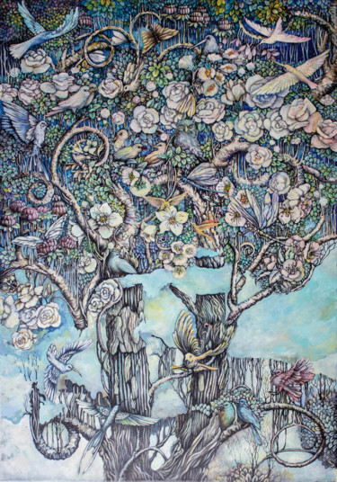 Pintura titulada "Paradise" por Irina Mironets, Obra de arte original, Oleo Montado en Bastidor de camilla de madera