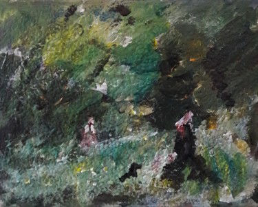 Painting titled "chien noir" by Sam Keusseyan, Original Artwork, Acrylic