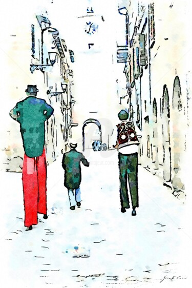 Tre saltimanchi sul corso del borgo