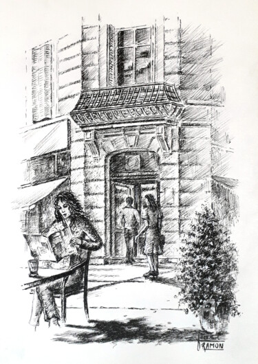 Dessin intitulée "Nouvelles d'ici et…" par Jean-Paul Ramon, Œuvre d'art originale, Encre
