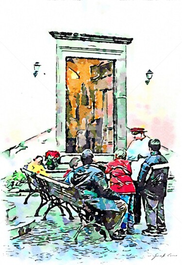 Padre e figli sulla panchina