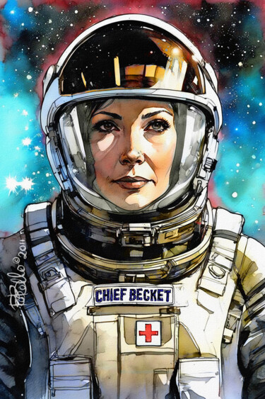 Digital Arts titled "Chief Nurse Adeline…" by Bob Bello, Original Artwork, Ink