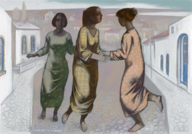 图画 标题为“Girls dancing” 由Azeriman, 原创艺术品, 数字油画