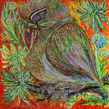 Gorgeous parrot Alex. Peinture intitulée "Gorgeous parrot Ale…" par Elena Giersch (Charmelena.Art), Œuvre d'art originale, Acrylique