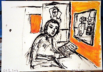 绘画 标题为“selbstportrait im z…” 由Zoran Komatinović, 原创艺术品