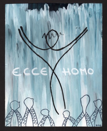 绘画 标题为“Ecce Homo” 由O.M.A., 原创艺术品, 丙烯 安装在纸板上