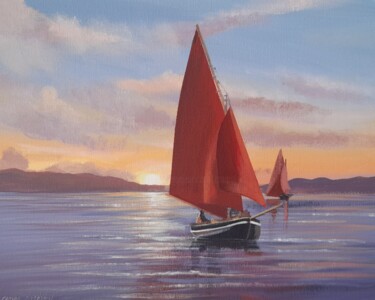 绘画 标题为“Sunset  over galway…” 由Cathal O Malley, 原创艺术品, 丙烯