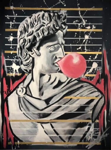 Pintura intitulada "Buste David" por Yoz, Obras de arte originais, Acrílico Montado em Armação em madeira
