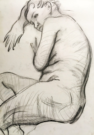 제목이 "Aktzeichnung, Zeich…"인 그림 Sergej Luzewitsch로, 원작, 숯