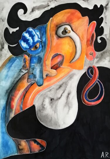 绘画 标题为“I can see the sign” 由Anna Reshetnikova, 原创艺术品, 墨