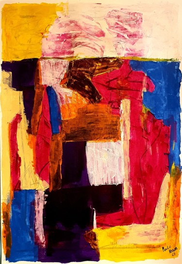 Painting titled "Atlas e sua caixa d…" by Paulo Rosae, Original Artwork, Acrylic