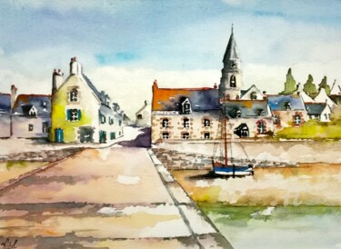 Peinture intitulée "St suliac" par Philippe Vidal, Œuvre d'art originale, Aquarelle
