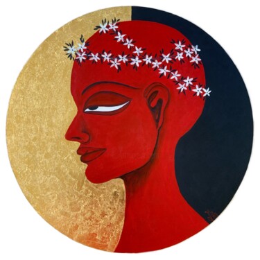 Painting titled "ADORATION OF A DAUG…" by Hiranya R, Original Artwork, Acrylic Mounted on Wood Panel