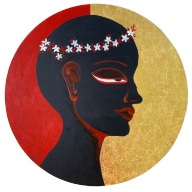 Painting titled "ADORATION OF A MOTH…" by Hiranya R, Original Artwork, Acrylic Mounted on Wood Panel