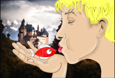 Digital Arts με τίτλο "Mon Prince et moi" από Denis Bacholier, Αυθεντικά έργα τέχνης, Ψηφιακή ζωγραφική