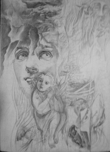 Disegno intitolato "тіні минулого" da Oksana Prudnikova, Opera d'arte originale, Matita