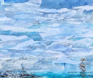 绘画 标题为“ciel et mer 2” 由Nathalie Grange, 原创艺术品, 丙烯 安装在木质担架架上